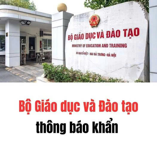 Bộ Giáo dục và Đào tạo thông báo khẩn