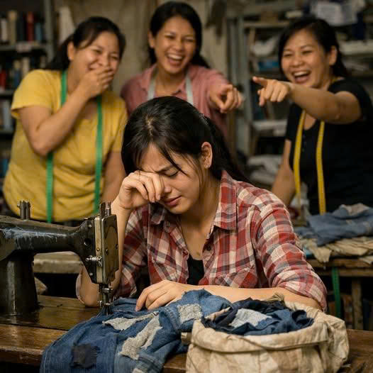 Người phụ nữ làm thợ có thể trong xưởng luôn lưu giữ những mảnh vải vụn nhỏ trong một túi đựng riêng