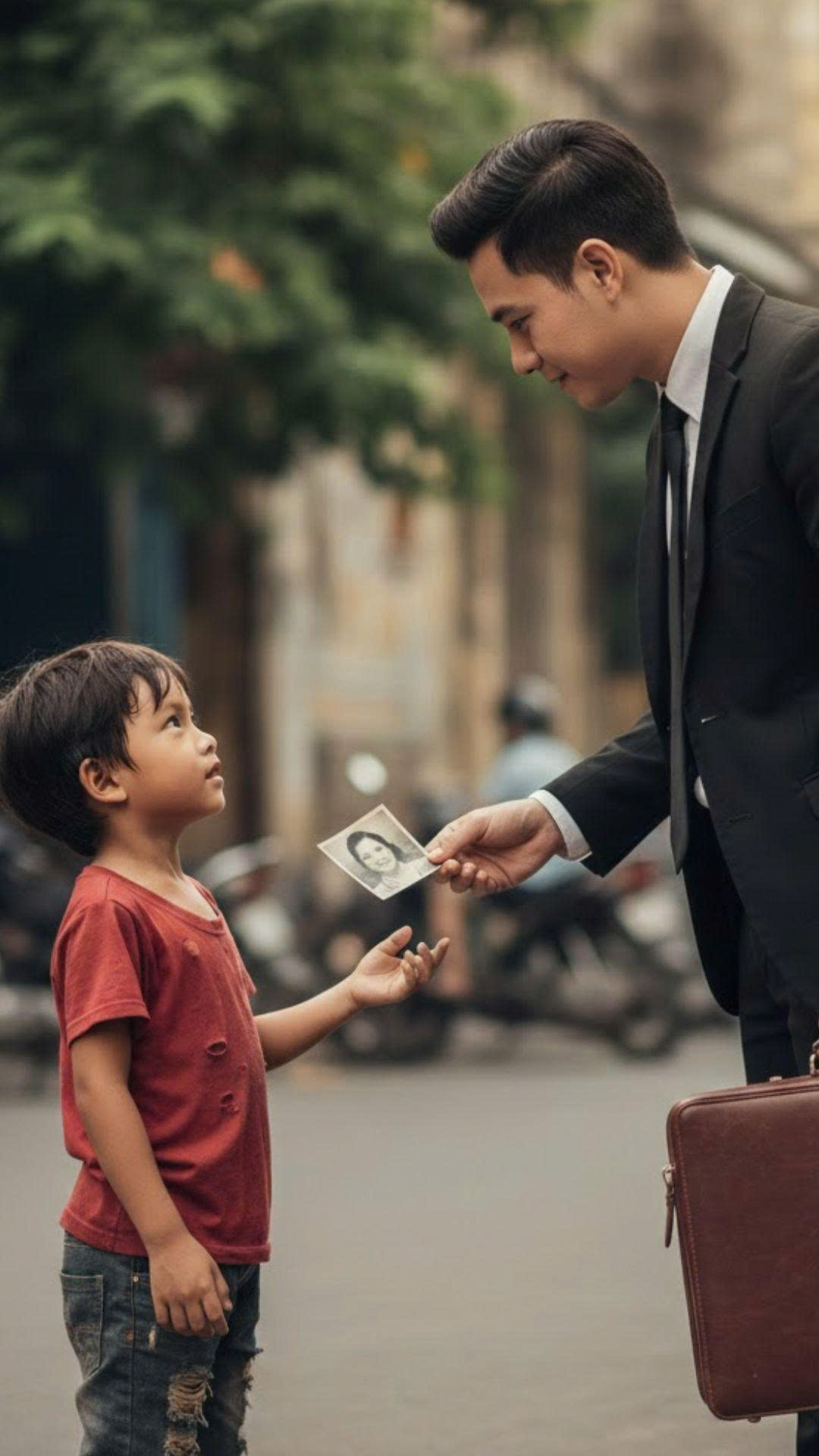 Bỗng một ngày có cậu bé ngh//èo đến nói với tỷ phú rằng: “Chú ơi, mẹ cháu có ảnh của chú trong ví”